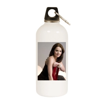 Erica Durance White Water Bottle With Carabiner