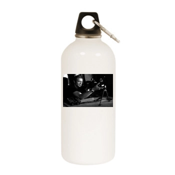 Jeremy Renner White Water Bottle With Carabiner