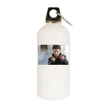 Jeremy Renner White Water Bottle With Carabiner