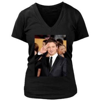 Jeremy Renner Women's Deep V-Neck TShirt