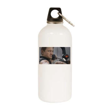 Jeremy Renner White Water Bottle With Carabiner