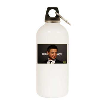 Jeremy Renner White Water Bottle With Carabiner