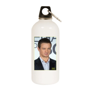 Jeremy Renner White Water Bottle With Carabiner