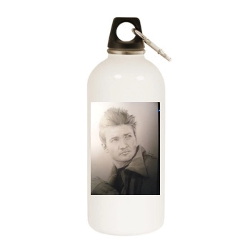 Jeremy Renner White Water Bottle With Carabiner