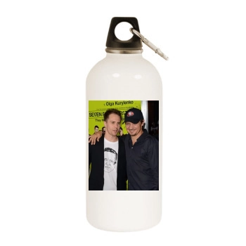 Jeremy Renner White Water Bottle With Carabiner