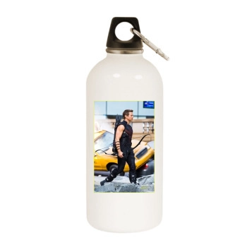 Jeremy Renner White Water Bottle With Carabiner