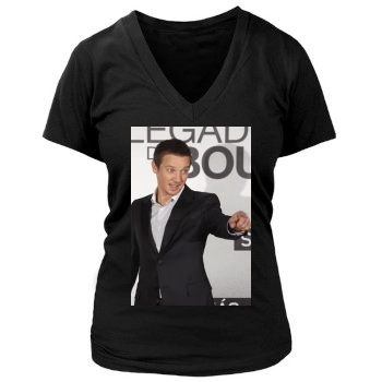 Jeremy Renner Women's Deep V-Neck TShirt