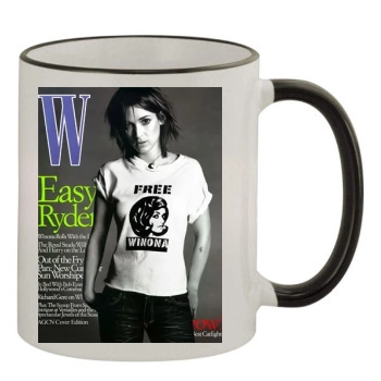 Winona Ryder 11oz Colored Rim & Handle Mug