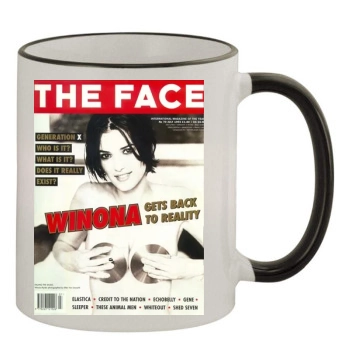 Winona Ryder 11oz Colored Rim & Handle Mug