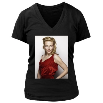 Cate Blanchett Women's Deep V-Neck TShirt