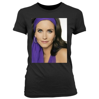 Courteney Cox Women's Junior Cut Crewneck T-Shirt