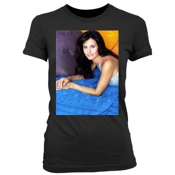 Courteney Cox Women's Junior Cut Crewneck T-Shirt