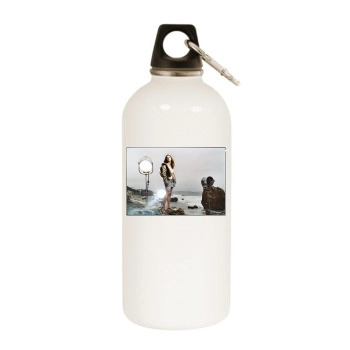 Eliza Dushku White Water Bottle With Carabiner