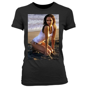 Jessica Alba Women's Junior Cut Crewneck T-Shirt