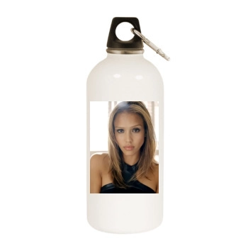 Jessica Alba White Water Bottle With Carabiner