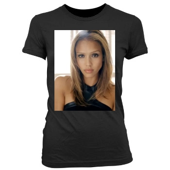 Jessica Alba Women's Junior Cut Crewneck T-Shirt