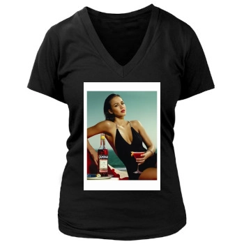 Jessica Alba Women's Deep V-Neck TShirt