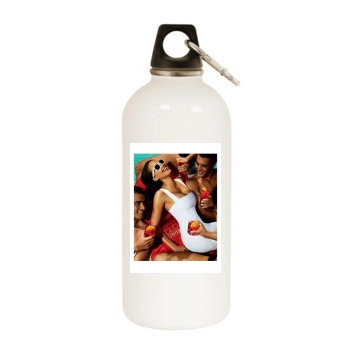 Jessica Alba White Water Bottle With Carabiner