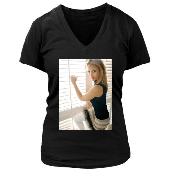 Jessica Alba Women's Deep V-Neck TShirt