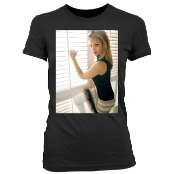 Jessica Alba Women's Junior Cut Crewneck T-Shirt