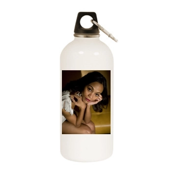 Zoe Saldana White Water Bottle With Carabiner