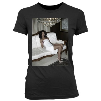 Zoe Saldana Women's Junior Cut Crewneck T-Shirt