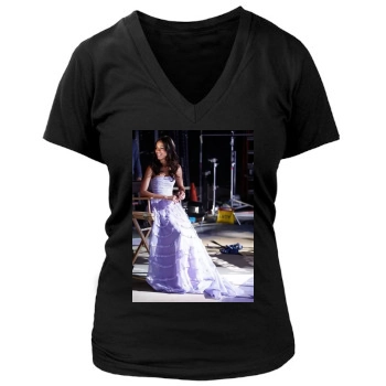 Zoe Saldana Women's Deep V-Neck TShirt