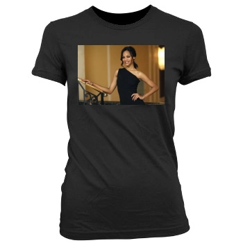 Zoe Saldana Women's Junior Cut Crewneck T-Shirt