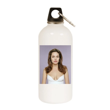 Angelina Jolie White Water Bottle With Carabiner