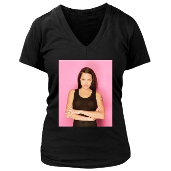 Angelina Jolie Women's Deep V-Neck TShirt