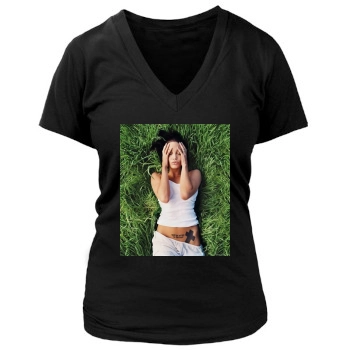 Angelina Jolie Women's Deep V-Neck TShirt