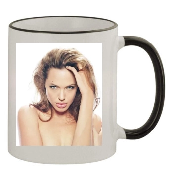 Angelina Jolie 11oz Colored Rim & Handle Mug