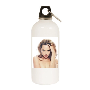 Angelina Jolie White Water Bottle With Carabiner