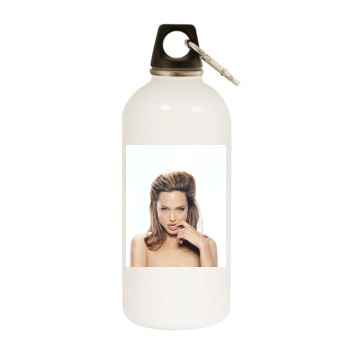 Angelina Jolie White Water Bottle With Carabiner