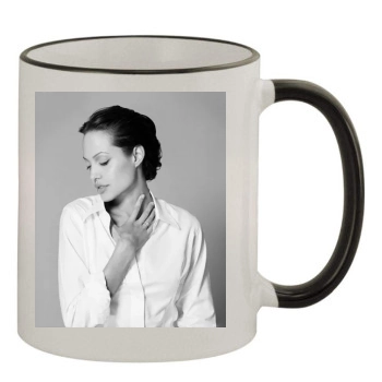 Angelina Jolie 11oz Colored Rim & Handle Mug