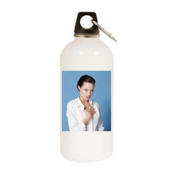 Angelina Jolie White Water Bottle With Carabiner