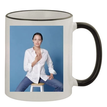 Angelina Jolie 11oz Colored Rim & Handle Mug