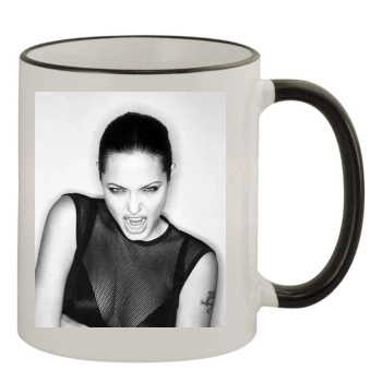 Angelina Jolie 11oz Colored Rim & Handle Mug