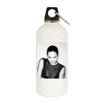 Angelina Jolie White Water Bottle With Carabiner