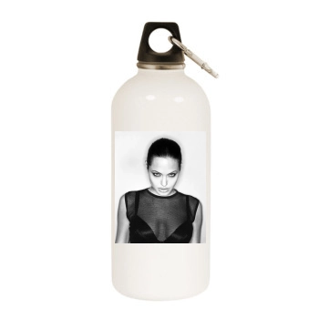 Angelina Jolie White Water Bottle With Carabiner