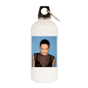 Angelina Jolie White Water Bottle With Carabiner