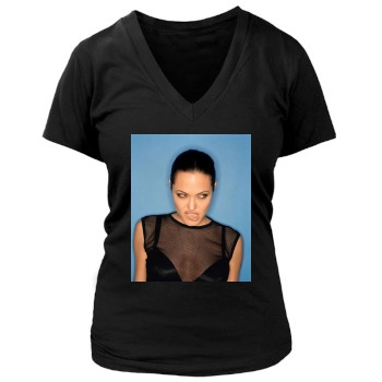 Angelina Jolie Women's Deep V-Neck TShirt