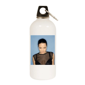 Angelina Jolie White Water Bottle With Carabiner