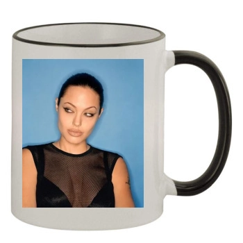 Angelina Jolie 11oz Colored Rim & Handle Mug