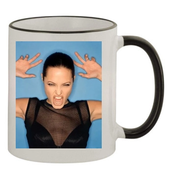 Angelina Jolie 11oz Colored Rim & Handle Mug