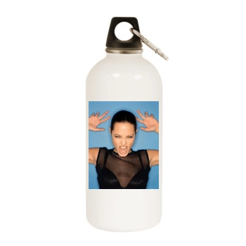 Angelina Jolie White Water Bottle With Carabiner