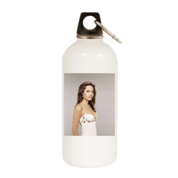 Angelina Jolie White Water Bottle With Carabiner