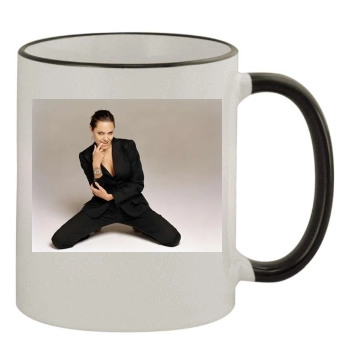 Angelina Jolie 11oz Colored Rim & Handle Mug