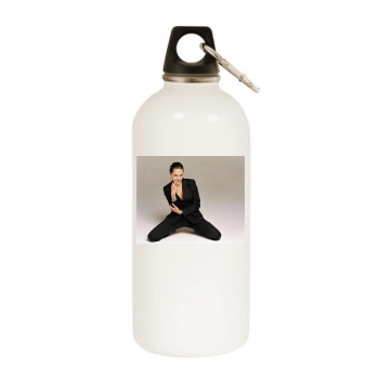 Angelina Jolie White Water Bottle With Carabiner