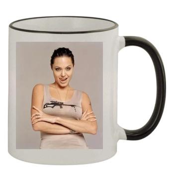 Angelina Jolie 11oz Colored Rim & Handle Mug